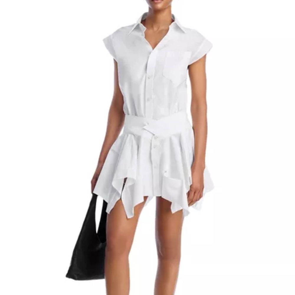 Alexander Wang Double Shirt Mini Dress White Sz 6